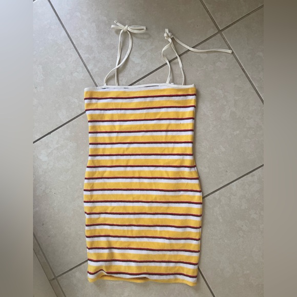 SOLID & STRIPED Yellow and White dress - Picture 1 of 3